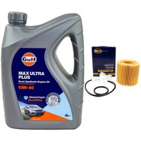 MotoröL Set Gulf Max Ultra Plus 10W-40 4 Liter + ÖLfilter FüR Daihatsu Toyota