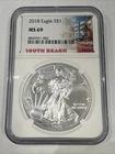 2018 Silver American Eagle NGC MS 69 South Beach Label