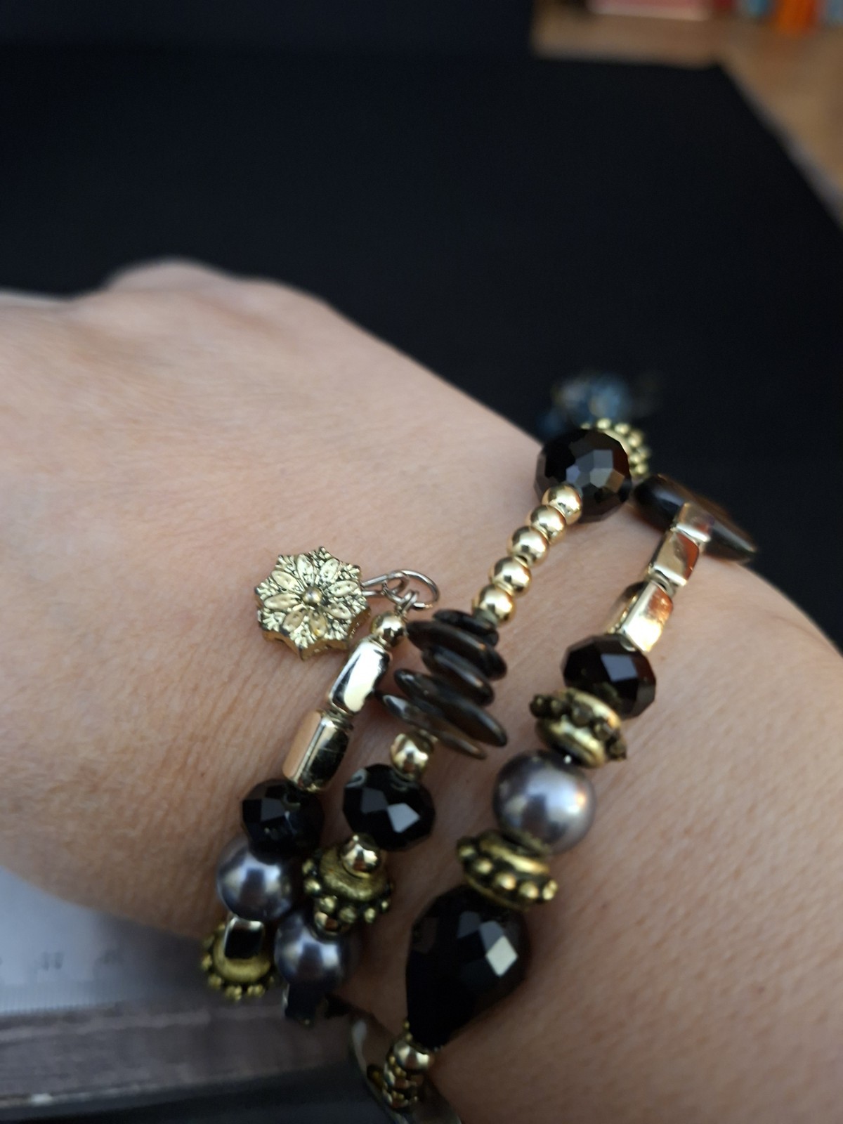 Multi Strand Memory Wire Wrap Bracelet Tiger Eye … - image 2