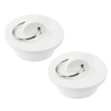 2Pcs White Rubber Drain Stoppers, 1-3/8 Inch Rubber Sink Plug Sink Stopper Dr...