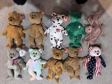 Ty Beanie Baby Erin The Bear 1997 Retired Plush Toy Spangle Rare Misprints See