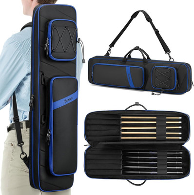Pool Cue Case, 3X4 / 5X5 Pool Stick Billiard Cue Accessories Soft Padded Bag Cas