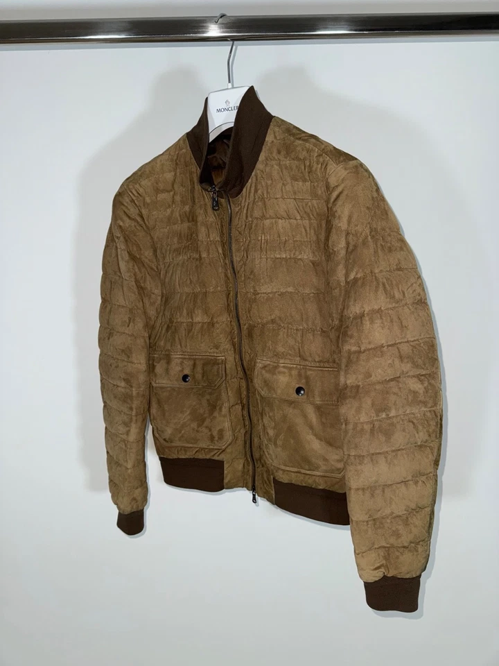 Moncler Jacket Eugene Size 3 (M) Brown Suede - Image 2 of 4
