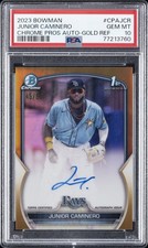 2023 BOWMAN CHROME PROSPECT AUTOS #CPAJCR JUNIOR CAMINERO 45/50 PSA 10 AUTO