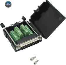 DB25 Breakout Board Solder-Free Male Adapter 25-pin Port Adapter to Terminal Con