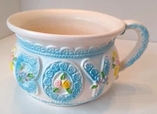 Vtg Napco 9100 Japan Baby Boy Floral Ceramic Planter Mug Cup No Chips Nice