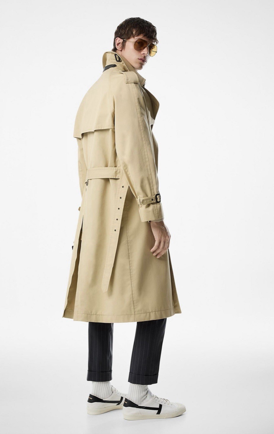 TOM FORD Belted Trench Coat Size 52 Camel Cotton & Silk image 3