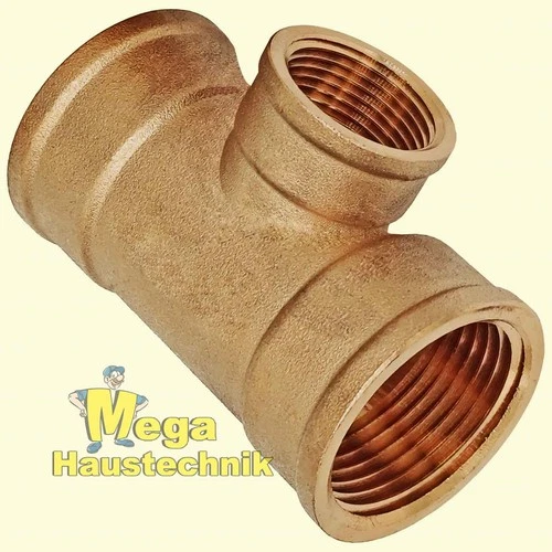 Reduziertes T-Stück aus Messing IG x IG reduziert x IG Gewindefitting Redstück