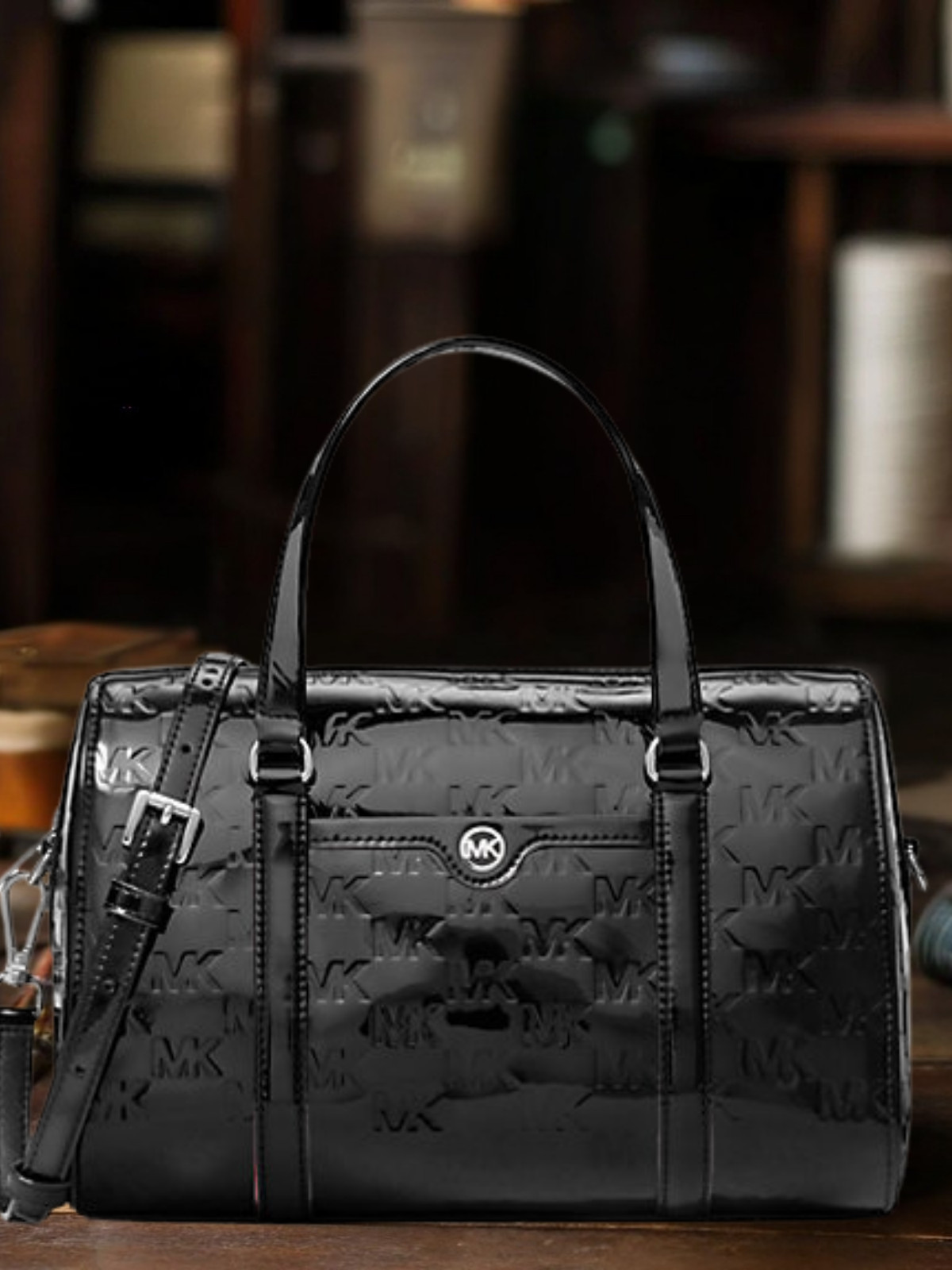 Michael Kors Jet Set Women Medium Metallic Logo Debossed Satchel Bag Variation thumbnail 19