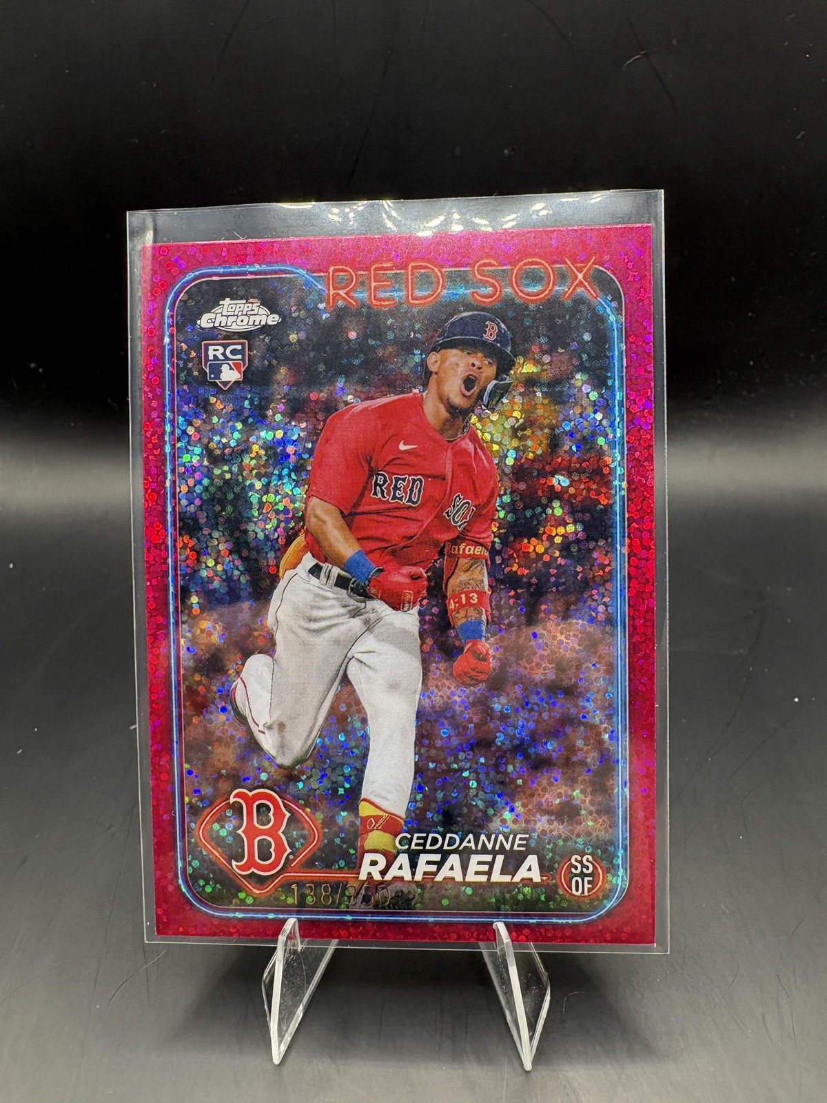2024 Topps Chrome #118 Ceddanne Rafaela Magenta Speckle Refractors #/350