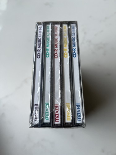 Maxell CD-R Music XL-II 80 Minutes - Blank Recordable CDs x 5 - Boxed / Sealed - Afbeelding 2 van 5