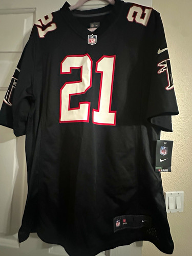 Nike Atlanta Falcons Deion Sanders #21 NFL Jersey Black/Red/White Men’s L NWT