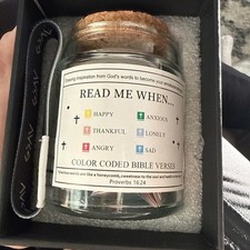 Bible Verse Jar - 100 Color Coded Bible Verses in a Jar - Brand New