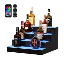 Vevor 4-Tier LED Lighted Liquor Bottle Display 9.5 in. H x 16 in. W