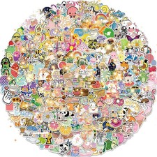 300PCS Cute Holographic Stickers for Kids, Waterproof Vinyl Laptop Skateboard Wa