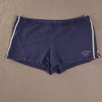 Vintage Abercrombie & Fitch Shorts Women Medium Blue Tennis Mini Side Stripe Y2K