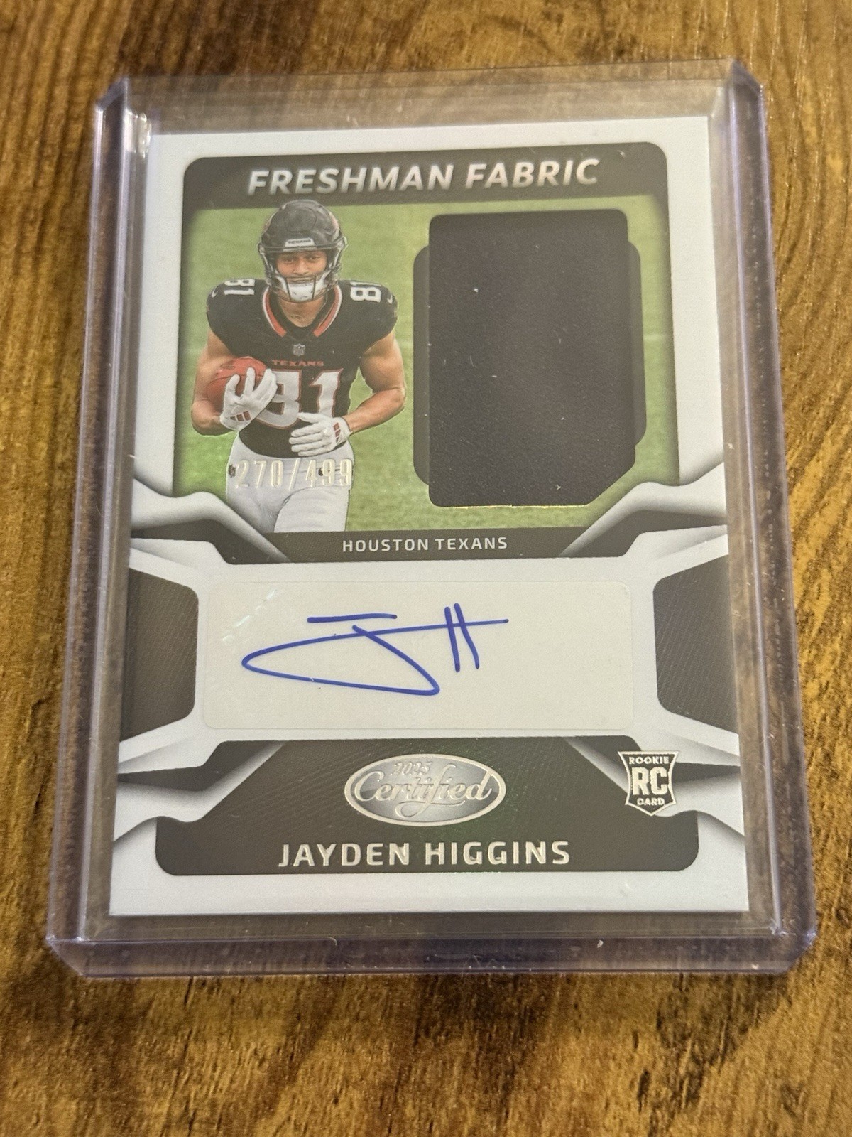 2025 Panini Certified - Freshman Fabric Mirror Signatures Jayden Higgins /499