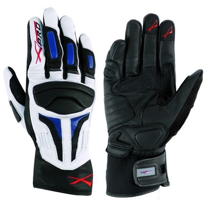 Sommer Leder Sport Gepolsterte Handschuhe Roller Motorrad Biker Blau S