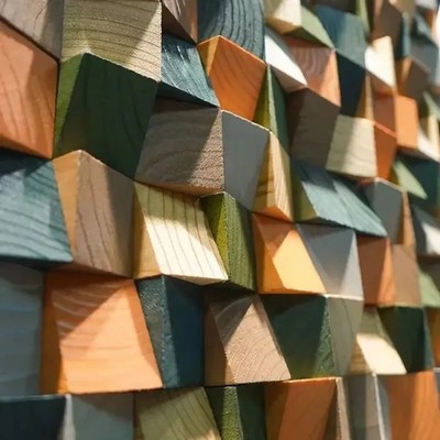 30x30cm 3D Kunst Wand Dekor Mosaik Fliese Holz Akustik Diffusor Home Office