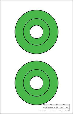 Red Dot Optics Two 6.5''  USA Made Green Bullseyes by  Optic Zeroing Shooting Pap