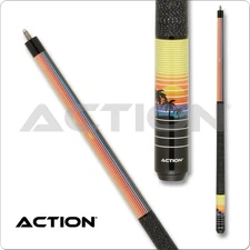 Action Impact IMP75 Multi-Color w/ Sunrise & Palm Trees Pool/Billiard Cue Stick