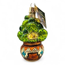 Old World Christmas Prickly Pear Cactus Glass Ornament 2004 Merck Family OWC