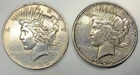 Lot Of 2 Peace Silver Dollars 1922-P 1922-S Details Cleaned 90% Silver -4054