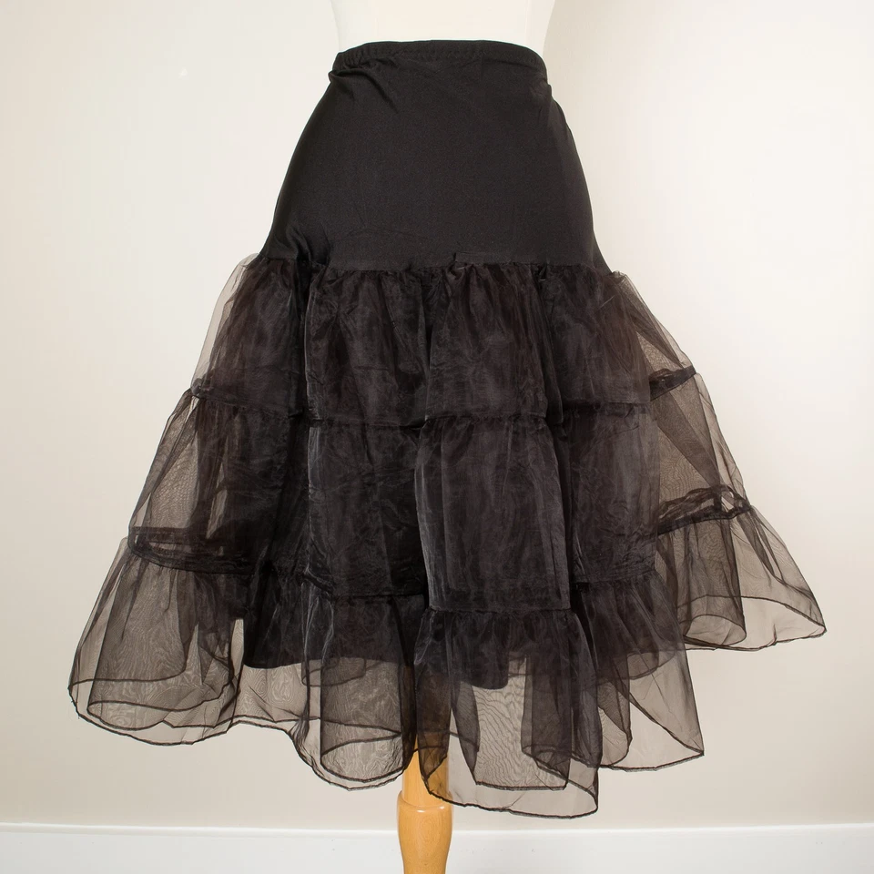 💖 Tutú Gótico Organza Tafetán Falda Negra XL Enagua Fiesta Club Crinolina Y2k Foto 2 de 4