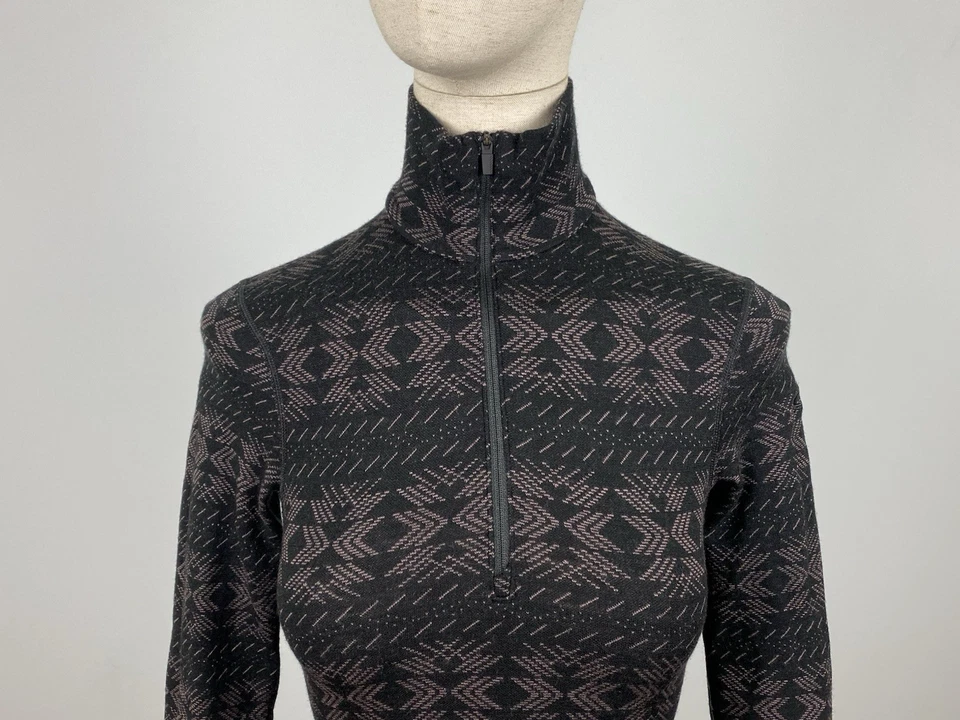 ICEBREAKER 250 Vertex Manga Larga Lana Merino Estampado Cristalino Media Cremallera Talla XS Foto 2 de 4