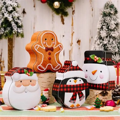 Eisen Weihnachts-Box mit Deckel festliches Dekor Geschenkbox Santa