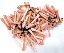 About 12 oz Vintage Pink Plastic Hair Curlers Beauty Shop Salon Style Perm Rods