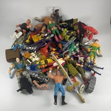 2 lb Lot Of Mixed Vintage Action Figures  Accessories Weapons Assorted Parts