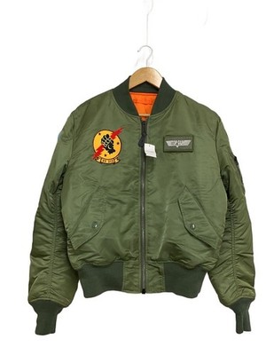 ALPHA Industries MA-1 Flight Jacket Green Nylon M Used