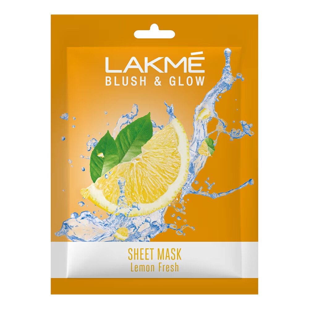Lakme Blush & Glow Strawberry Sheet Mask Fruit Facial Like Glow (25ml