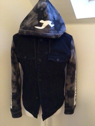 Hollister Black Denim Jacket With Epic 