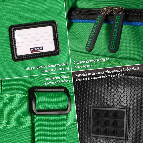 BRUBAKER Champion Ski Kombi Ski Set Skischuhtasche + Skisack 190cm Grün Blau - Bild 6 von 8