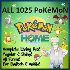 Pokemon Home All 1025 Living Dex Livedex Complete National Shiny