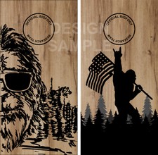 Bigfoot Research Team Wood LAMINATED Cornhole Wrap Bag Toss Skin Decal Sticker