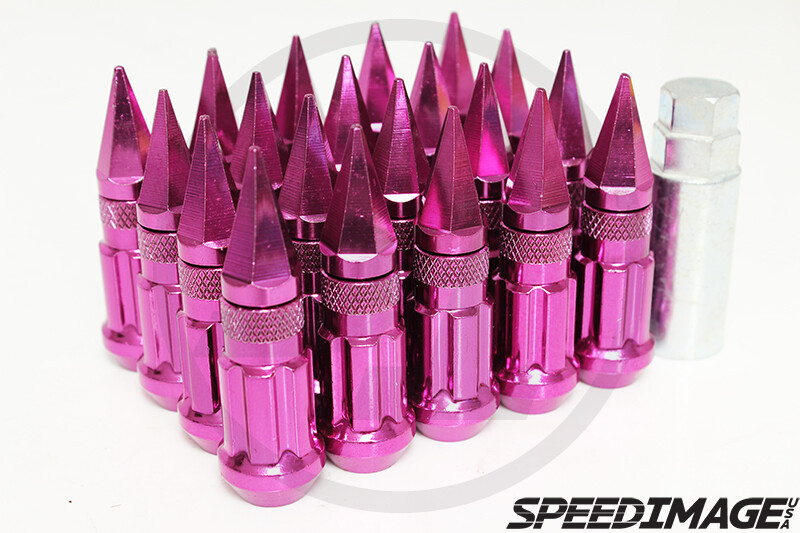 Z RACING PINK DRAG SPIKE EXTENDED STEEL LUG NUTS OPEN SET 20 PCS