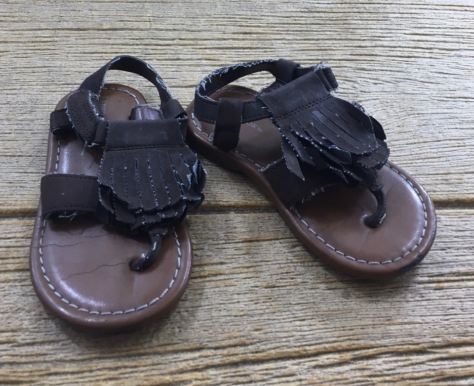 Босоножки нарядные Faded Glory Baby для девочек коричневые туфли размер 7 стринги Brittney - Изображение 2 из 4