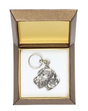 Dachshund Wire-haired, Wiener dog, Badger dog III - Silver-plated pendant with a