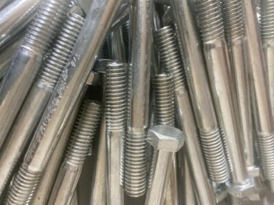 (50) 3/8''-16 x 4 Zinc Plated Grade 2 Bolt Hex Cap Screw - Partial Thread