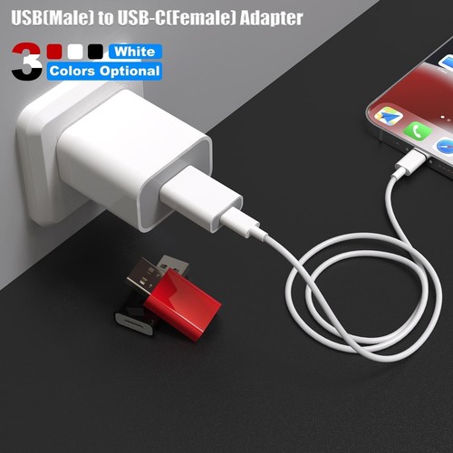Lightweight USB to USB-C Female Adapter - Dual Pack for Convenient Charging - Picture 5 of 11