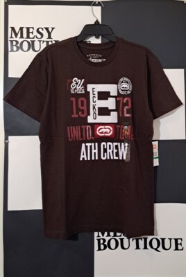 Ecko Unltd Mens Originals Athletic Crew Better T-Shirt  Drk Chocolec Sz Large