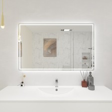 48'' x 30'' Led Bathroom Mirror, Anti-fog Lighted Wall Mounted Mirror Frameless