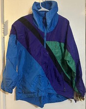 Vtg Serac Neon Colorblock Lined Jacket - Size 14
