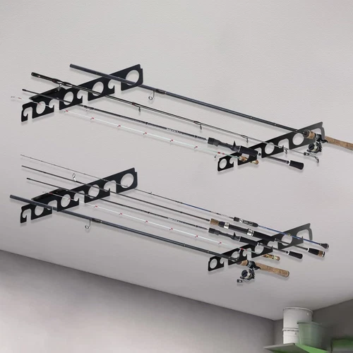 Wall Mounted Fishing Rod Rack, 2 pcs Holds 8 Rods Fishing Rod Holders For Pole - Picture 6 of 12