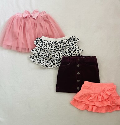 Cat & Jack Garanimals Toddler Girl Skirts 2T Set Of 4 Colorful Tutu Ruffles