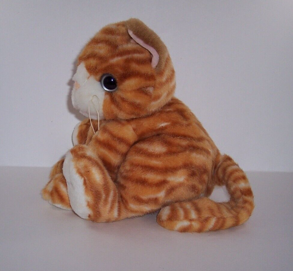 DanDee Orange Striped Tabby Cat Plush Stuffed Animal Ball n Tummy