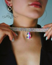 Ballroom dance choker, bellydance choker, rhinestone choker, latin dance choker
